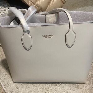 kate spade white  Tote Bag pink inside